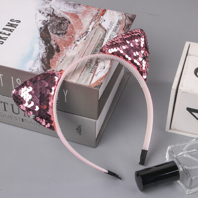 1vnt blizgučiai kačių ausų galvos juostelės mergaičių vakarėliui skirtos plaukų juostos Mielos blizgančios katės ausų plaukų juostelės Kitty galvos apdangalai vaikų vakarėliams plaukų priedai