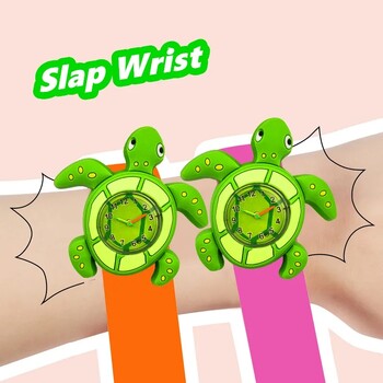 Παιδικά ρολόγια κινουμένων σχεδίων Turtle Life Life Waterproof Kids Slap Wrist Watch για αγόρια κορίτσια