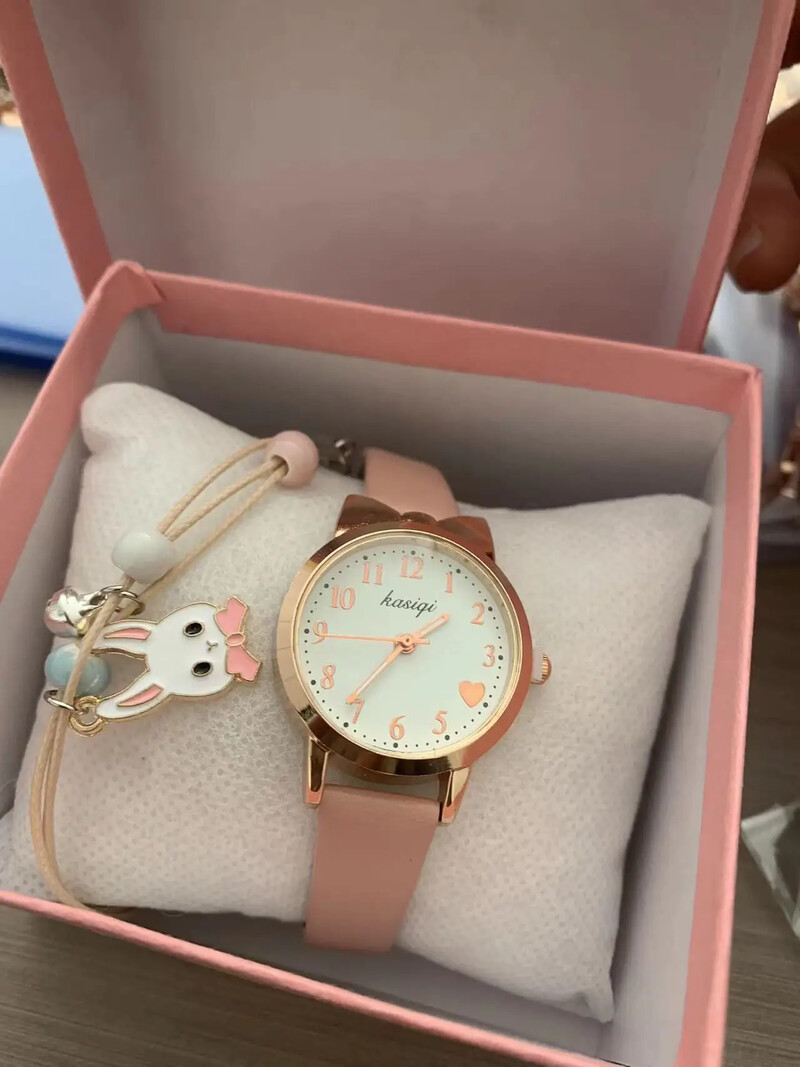 Vaikiški laikrodžiai Studentų laikrodžiai Mergaičių gimtadienio dovanos Gyvūnų ciferblato dirželiai Kvarciniai laikrodžiai Nemokami triušio apyrankės Vaikų laikrodis