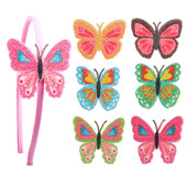 1/2db Glitter Butterfly Fascinator fejpántok lányoknak tiniknek gyerekeknek gyerek hajpántok bulik jelmez előadó haj kiegészítők