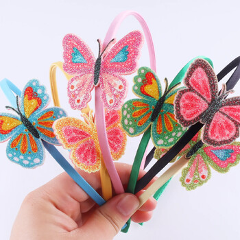 1/2 τεμ. Glitter Butterfly Fascinator Headbands for Girls Teens Παιδικά Παιδικά Hairbands Κοστούμια Performance Αξεσουάρ μαλλιών