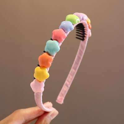 2023 New Girls Lovely Sweet Heart Star Krāsas Ziedi Matu Lentes Galvassegas Bērniem Jauki Matu Stīpas Galvassegas Bērnu Matu Aksesuāri