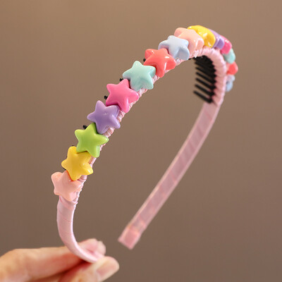 2023 New Girls Lovely Sweet Heart Star Krāsas Ziedi Matu Lentes Galvassegas Bērniem Jauki Matu Stīpas Galvassegas Bērnu Matu Aksesuāri