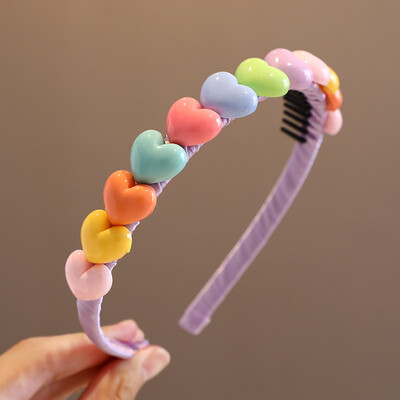 2023 New Girls Lovely Sweet Heart Star Krāsas Ziedi Matu Lentes Galvassegas Bērniem Jauki Matu Stīpas Galvassegas Bērnu Matu Aksesuāri