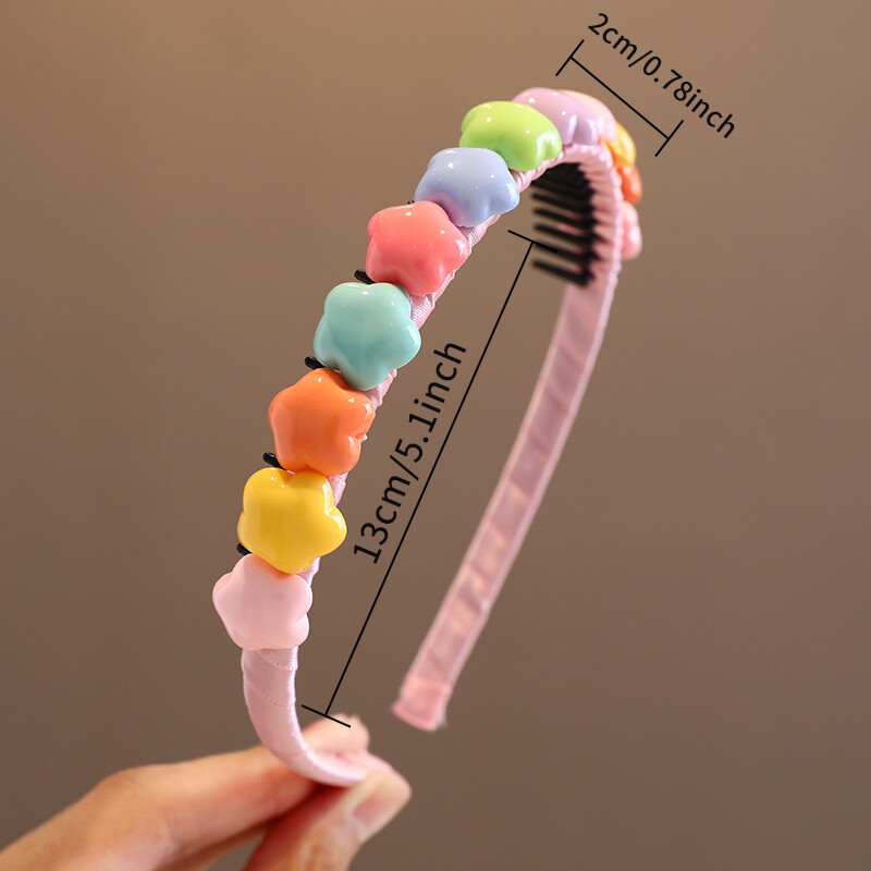 2023 New Girls Lovely Sweet Heart Star Krāsas Ziedi Matu Lentes Galvassegas Bērniem Jauki Matu Stīpas Galvassegas Bērnu Matu Aksesuāri