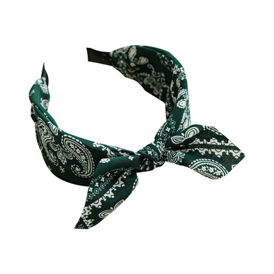 Boho mašľa čelenky pre ženy vintage paisley šatka s kvetinovou potlačou čelenka elastická králičia ucho zábal hlavy roztomilé vlasové doplnky