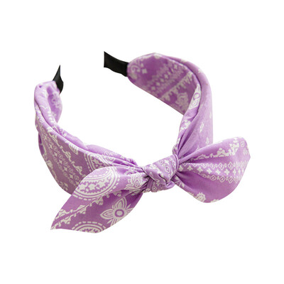 Boho mašľa čelenky pre ženy vintage paisley šatka s kvetinovou potlačou čelenka elastická králičia ucho zábal hlavy roztomilé vlasové doplnky