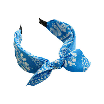 Boho mašľa čelenky pre ženy vintage paisley šatka s kvetinovou potlačou čelenka elastická králičia ucho zábal hlavy roztomilé vlasové doplnky