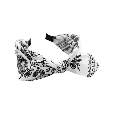 Boho mašľa čelenky pre ženy vintage paisley šatka s kvetinovou potlačou čelenka elastická králičia ucho zábal hlavy roztomilé vlasové doplnky