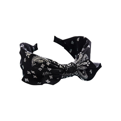 Boho mašľa čelenky pre ženy vintage paisley šatka s kvetinovou potlačou čelenka elastická králičia ucho zábal hlavy roztomilé vlasové doplnky