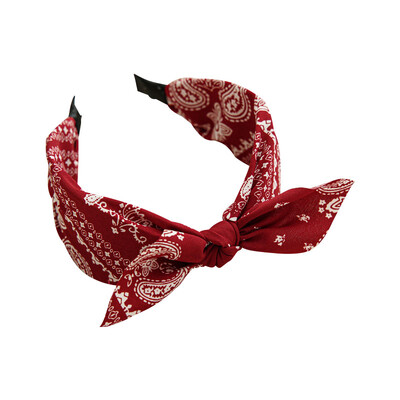 Boho mašľa čelenky pre ženy vintage paisley šatka s kvetinovou potlačou čelenka elastická králičia ucho zábal hlavy roztomilé vlasové doplnky