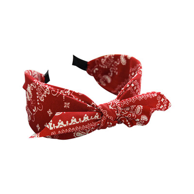 Boho mašľa čelenky pre ženy vintage paisley šatka s kvetinovou potlačou čelenka elastická králičia ucho zábal hlavy roztomilé vlasové doplnky