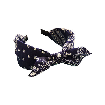 Boho mašľa čelenky pre ženy vintage paisley šatka s kvetinovou potlačou čelenka elastická králičia ucho zábal hlavy roztomilé vlasové doplnky