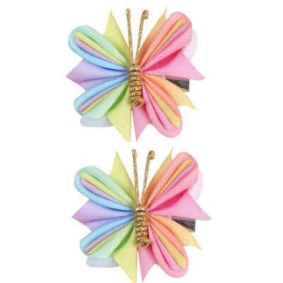 ncmama 2vnt./rinkinys Gradientinio tinklelio drugelio plaukų segtukai mergaitėms Mieli pleiskanojantys plaukų segtukai Vaikiški galvos apdangalai Plaukų priedai