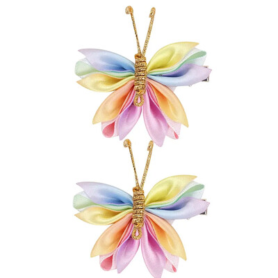 ncmama 2vnt./rinkinys Gradientinio tinklelio drugelio plaukų segtukai mergaitėms Mieli pleiskanojantys plaukų segtukai Vaikiški galvos apdangalai Plaukų priedai