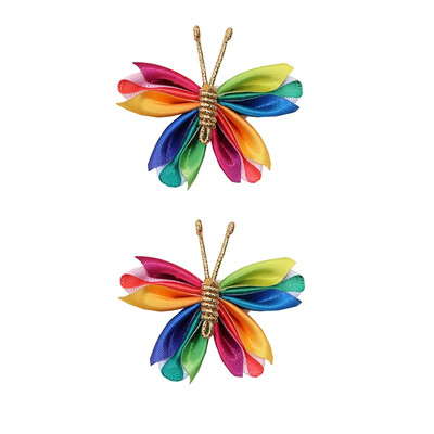 ncmama 2vnt./rinkinys Gradientinio tinklelio drugelio plaukų segtukai mergaitėms Mieli pleiskanojantys plaukų segtukai Vaikiški galvos apdangalai Plaukų priedai