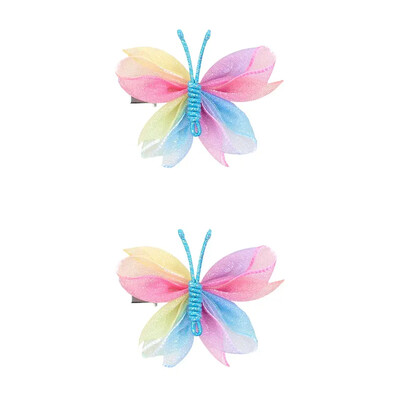 ncmama 2vnt./rinkinys Gradientinio tinklelio drugelio plaukų segtukai mergaitėms Mieli pleiskanojantys plaukų segtukai Vaikiški galvos apdangalai Plaukų priedai