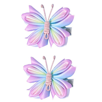 ncmama 2vnt./rinkinys Gradientinio tinklelio drugelio plaukų segtukai mergaitėms Mieli pleiskanojantys plaukų segtukai Vaikiški galvos apdangalai Plaukų priedai