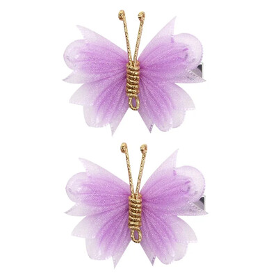 ncmama 2vnt./rinkinys Gradientinio tinklelio drugelio plaukų segtukai mergaitėms Mieli pleiskanojantys plaukų segtukai Vaikiški galvos apdangalai Plaukų priedai