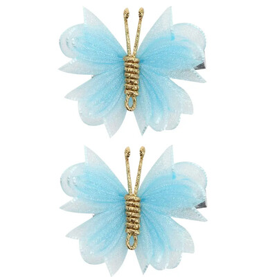 ncmama 2vnt./rinkinys Gradientinio tinklelio drugelio plaukų segtukai mergaitėms Mieli pleiskanojantys plaukų segtukai Vaikiški galvos apdangalai Plaukų priedai