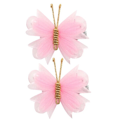 ncmama 2vnt./rinkinys Gradientinio tinklelio drugelio plaukų segtukai mergaitėms Mieli pleiskanojantys plaukų segtukai Vaikiški galvos apdangalai Plaukų priedai