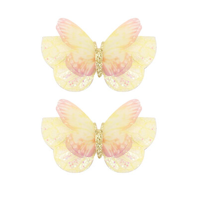 ncmama 2vnt./rinkinys Gradientinio tinklelio drugelio plaukų segtukai mergaitėms Mieli pleiskanojantys plaukų segtukai Vaikiški galvos apdangalai Plaukų priedai