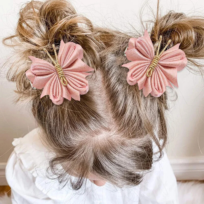 ncmama 2vnt./rinkinys Gradientinio tinklelio drugelio plaukų segtukai mergaitėms Mieli pleiskanojantys plaukų segtukai Vaikiški galvos apdangalai Plaukų priedai