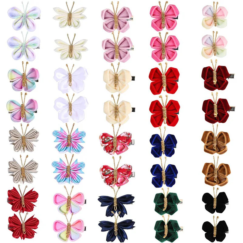 ncmama 2vnt./rinkinys Gradientinio tinklelio drugelio plaukų segtukai mergaitėms Mieli pleiskanojantys plaukų segtukai Vaikiški galvos apdangalai Plaukų priedai