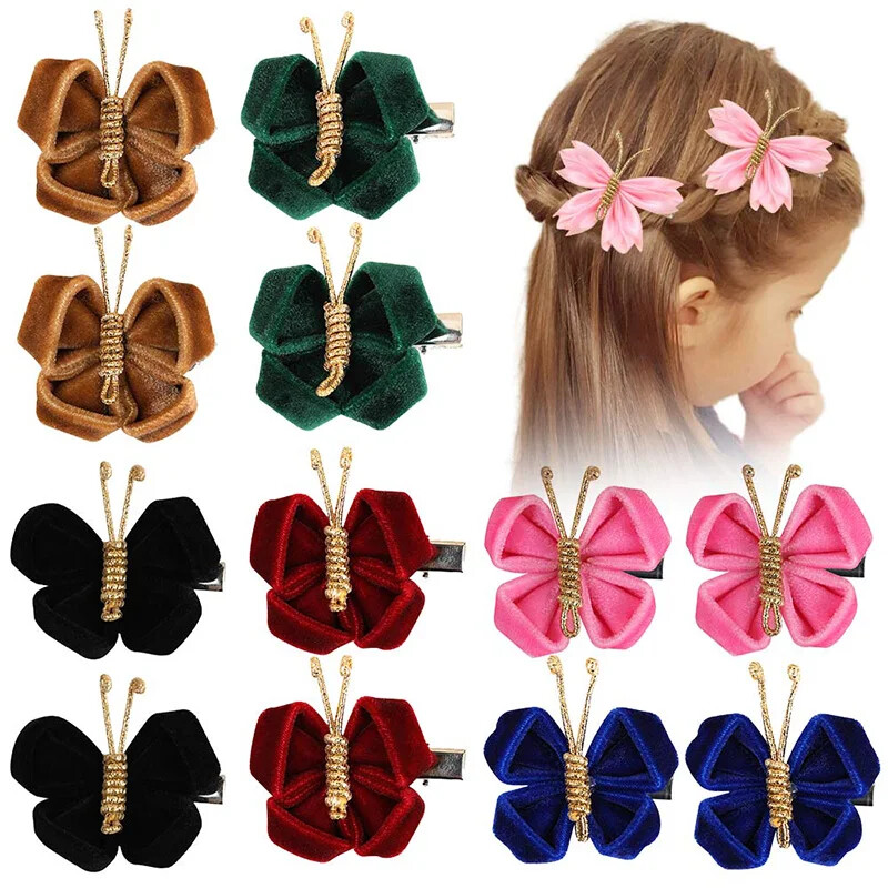 ncmama 2vnt./rinkinys Gradientinio tinklelio drugelio plaukų segtukai mergaitėms Mieli pleiskanojantys plaukų segtukai Vaikiški galvos apdangalai Plaukų priedai