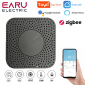 Tuya ZigBee Smart Box Αισθητήρας φορμαλδεΰδης VOC CO2 Θερμοκρασία Υγρασία 6In1 Επιθεώρηση ποιότητας αέρα Συναγερμός DB με Alexa