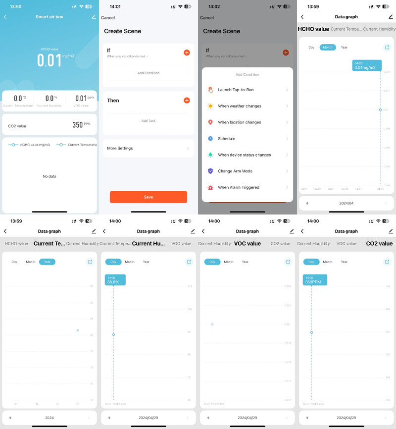 Tuya ZigBee Smart Box Αισθητήρας φορμαλδεΰδης VOC CO2 Θερμοκρασία Υγρασία 6In1 Επιθεώρηση ποιότητας αέρα Συναγερμός DB με Alexa