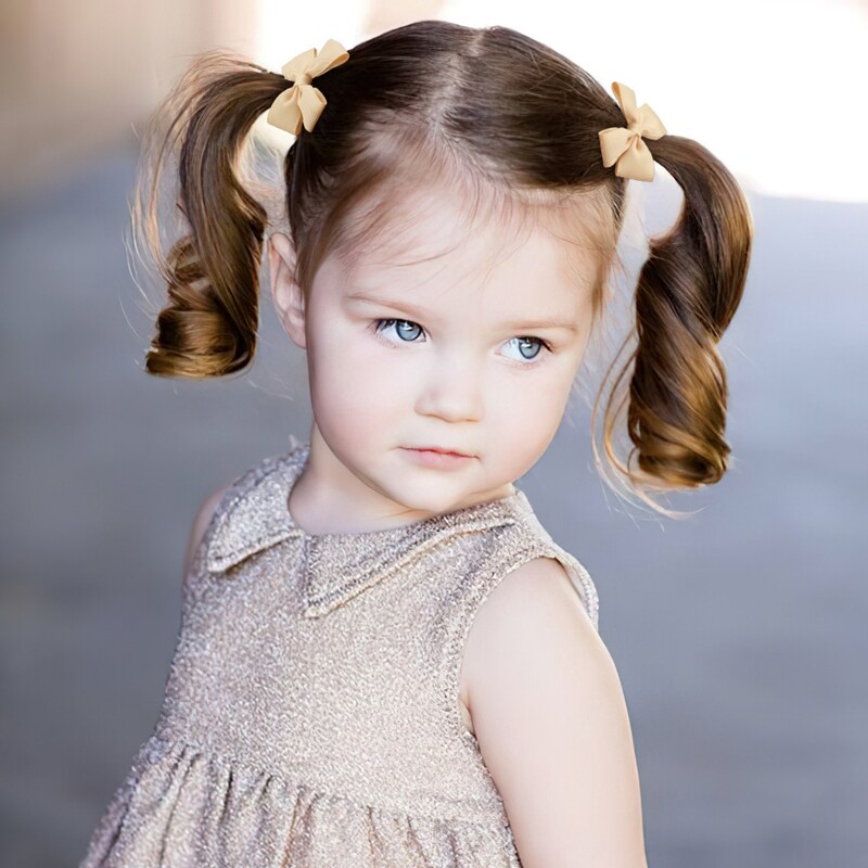 20/40/50 bucăți 2 "grosgrain panglică coadă de porc funde de păr Legături de păr elastice Suporturi benzi de păr Accesorii de păr pentru bebeluși fete sugari