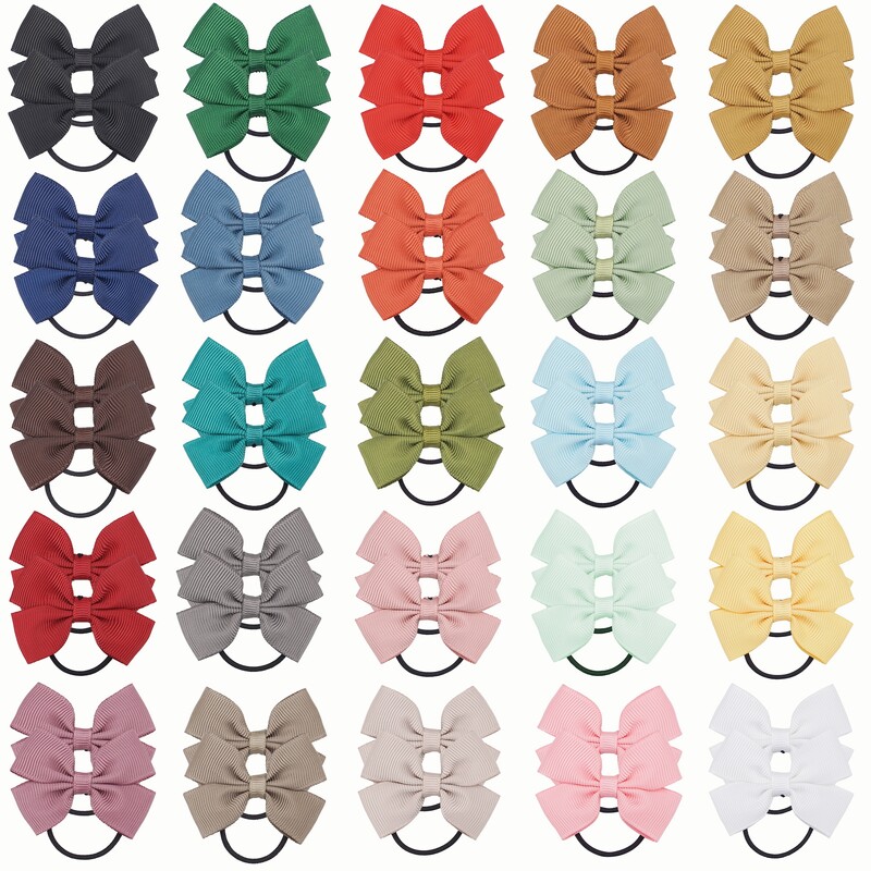 20/40/50 bucăți 2 "grosgrain panglică coadă de porc funde de păr Legături de păr elastice Suporturi benzi de păr Accesorii de păr pentru bebeluși fete sugari