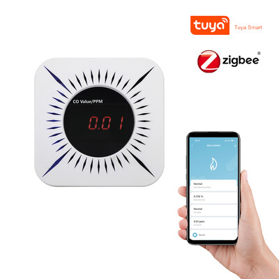 Tuya WiFi ZigBee Air Box Ποιότητα CO Ανιχνευτής μονοξειδίου του άνθρακα Ο συναγερμός αυτοματισμού Λειτουργεί με την εφαρμογή Smart Life Alexa Google Home