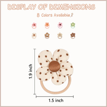 8 бр. Бутикови детски връзки за коса с цветя, папийонки за коса за малки момичета, ластици, държачи за конска опашка, пигтейли, гумена лента