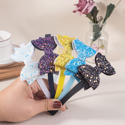 5 buc 3 inch cu sclipici fundite de păr bentite din dinți din plastic benzi de păr moda copii bentiță pentru copii fete accesorii de păr pentru copii
