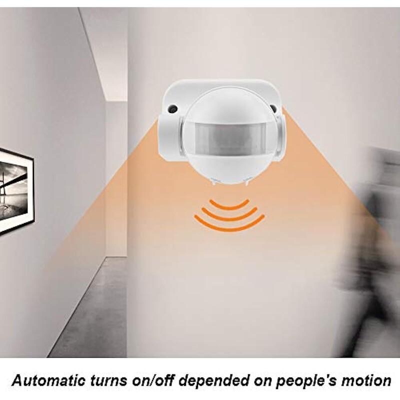 Διακόπτης φωτός αισθητήρα κίνησης PIR, Διακόπτης τοίχου φωτός αισθητήρα κίνησης ανιχνευτής κίνησης Ρυθμιζόμενη γωνία για ανιχνευτή φωτισμού πεζοδρόμιο εξωτερικού χώρου