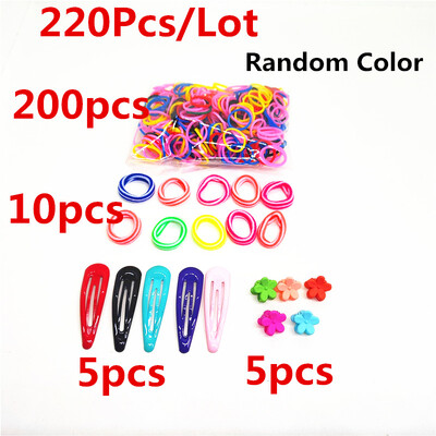 1 комплект/партида Аксесоари за коса за момичета Обикновена фиби за глава Подарък Шнола за коса с цветя Еластична гумена лента за еднократна употреба Мини шапка с нокти