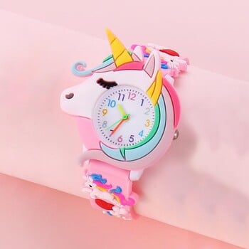 New Fashion 3D Casual Cartoon Παιδικό ρολόι σιλικόνης Love Unicorn ρολόγια Saturn Rainbow Meteor Quartz Wristwatch Relogio