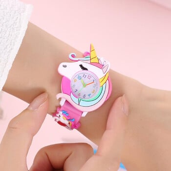 New Fashion 3D Casual Cartoon Παιδικό ρολόι σιλικόνης Love Unicorn ρολόγια Saturn Rainbow Meteor Quartz Wristwatch Relogio