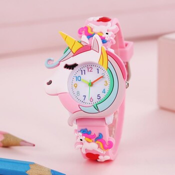 New Fashion 3D Casual Cartoon Παιδικό ρολόι σιλικόνης Love Unicorn ρολόγια Saturn Rainbow Meteor Quartz Wristwatch Relogio