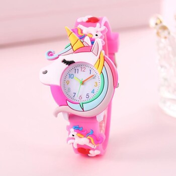 New Fashion 3D Casual Cartoon Παιδικό ρολόι σιλικόνης Love Unicorn ρολόγια Saturn Rainbow Meteor Quartz Wristwatch Relogio