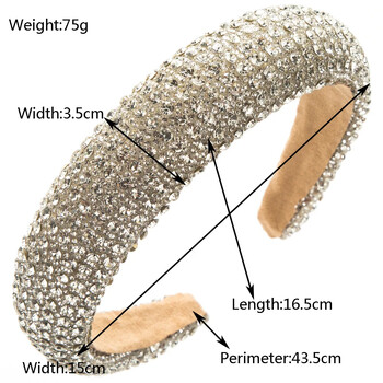 Fashion Full Diamond Shiny Sponge Headband Γυναικεία Starry Super Flash Dance Party Αξεσουάρ μαλλιών