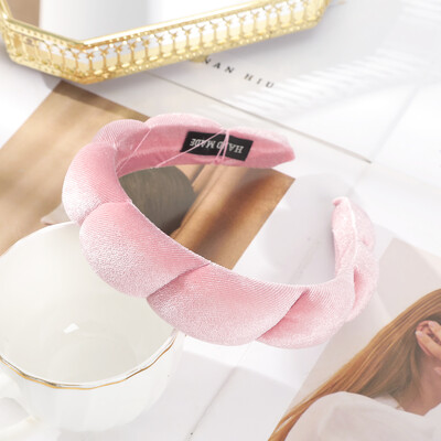 Haimeikang Bentita de păr din catifea de culoare solidă Bentite pentru păr iarna Noua cerc de păr din burete Bentite pentru femei Accesorii de păr la modă