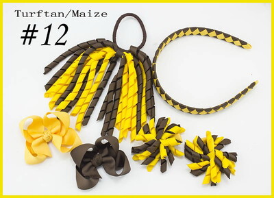 Szövés fejpántok Hajkarika masnik kapcsok Korker lófarok szalagos szett Hajpánt Corker göndör szalag csoport lány gyermek kiegészítők