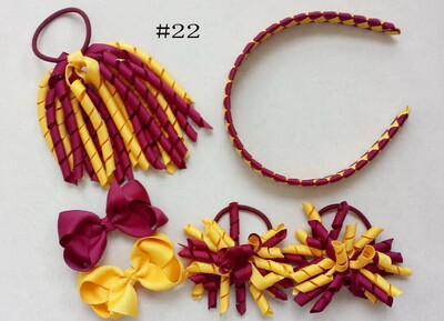 Szövés fejpántok Hajkarika masnik kapcsok Korker lófarok szalagos szett Hajpánt Corker göndör szalag csoport lány gyermek kiegészítők