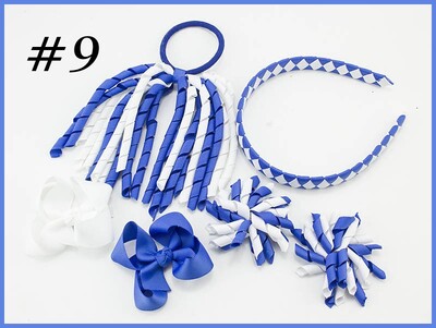 Szövés fejpántok Hajkarika masnik kapcsok Korker lófarok szalagos szett Hajpánt Corker göndör szalag csoport lány gyermek kiegészítők