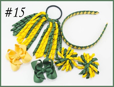 Szövés fejpántok Hajkarika masnik kapcsok Korker lófarok szalagos szett Hajpánt Corker göndör szalag csoport lány gyermek kiegészítők