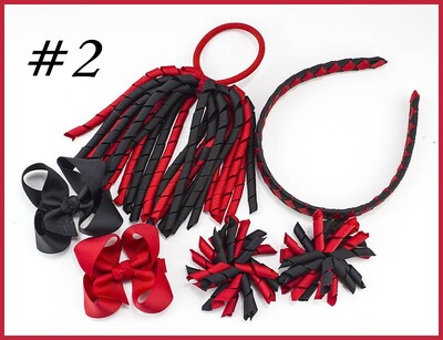 Szövés fejpántok Hajkarika masnik kapcsok Korker lófarok szalagos szett Hajpánt Corker göndör szalag csoport lány gyermek kiegészítők