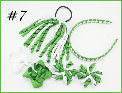 Szövés fejpántok Hajkarika masnik kapcsok Korker lófarok szalagos szett Hajpánt Corker göndör szalag csoport lány gyermek kiegészítők